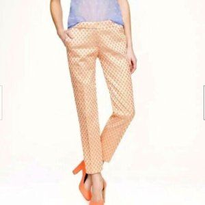 J. Crew  collection Coral and Metallic Gold ankle pants, size 4